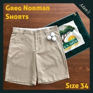 HP! Men's Greg Norman Khaki Golf Shorts 34